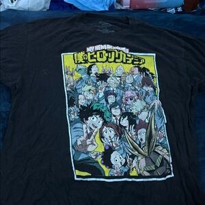 Anime Character Graphic Tee - Black